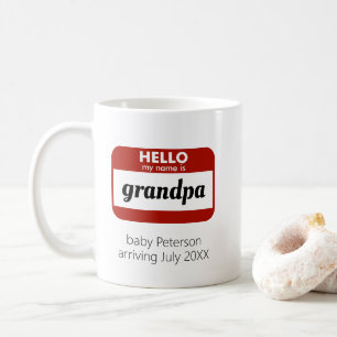 "Hallo, mein Name ist" Personalisierte Schwangersc Kaffeetasse