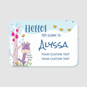 Hallo, mein Name ist ... Personalisierter Name Gir Namensschild