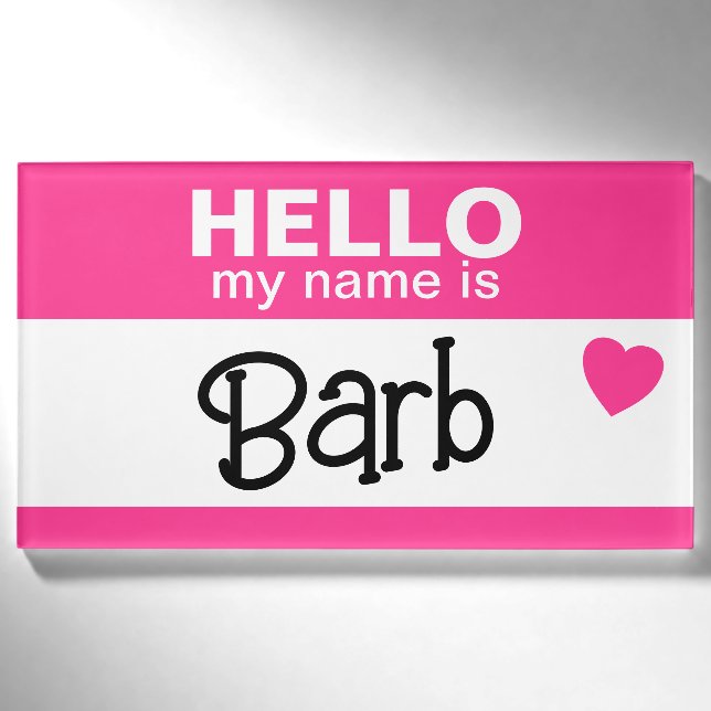 Hallo, mein Name ist - Pink - Custom Halloween Cos Namenschild (Vorderseite)