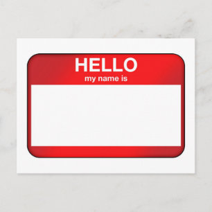 Hallo, mein Name ist... Postkarte