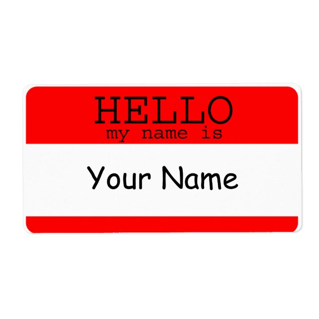 Hallo mein Name ist Red Label Template (Vorne)