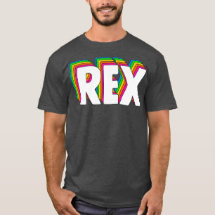 Hallo Mein Name ist Rex Rainbow Name Tag T-Shirt