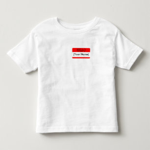 Hallo. Mein Name ist... Rote Namensmarke Kleinkind T-shirt