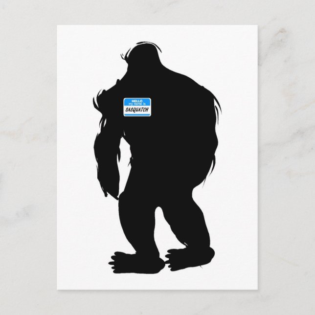 Hallo, mein Name ist Sasquatch Postkarte (Vorderseite)