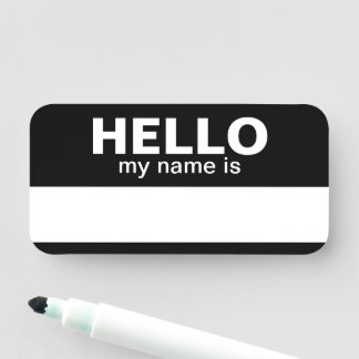 Hallo, mein Name ist - Schwarz - Employee Dry Eras Namensschild