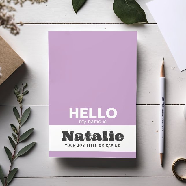 Hallo mein Name ist trendy Typografie Monogram Cus Post-it Klebezettel (Von Creator hochgeladen)