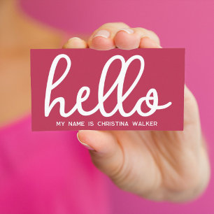 Hallo mein Name ist Viva Magenta Weiß Minimal Visitenkarte