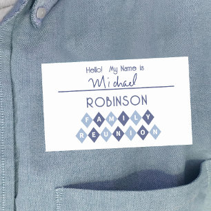 Hallo Mein Name ist Write In Erkennungsmarke Blau Rechteckiger Aufkleber