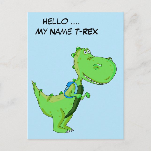 Hallo Mein Name TRex Postkarte (Vorderseite)
