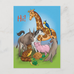 Hallo meine Freunde! Adorable Animes Postkarte