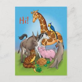 Hallo meine Freunde! | Adorable Animes Postkarte