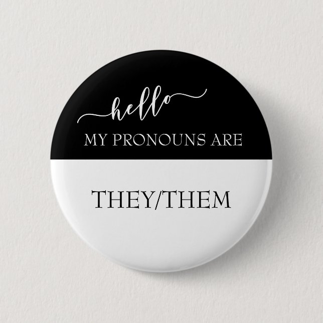 Hallo, meine Pronomen sind sie Button (Vorderseite)