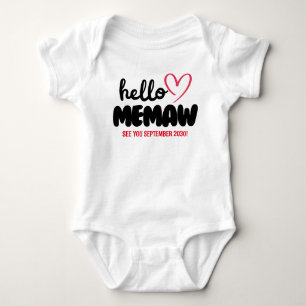 Hallo Memaw   Ankündigung der Schwangerschaft von  Baby Strampler
