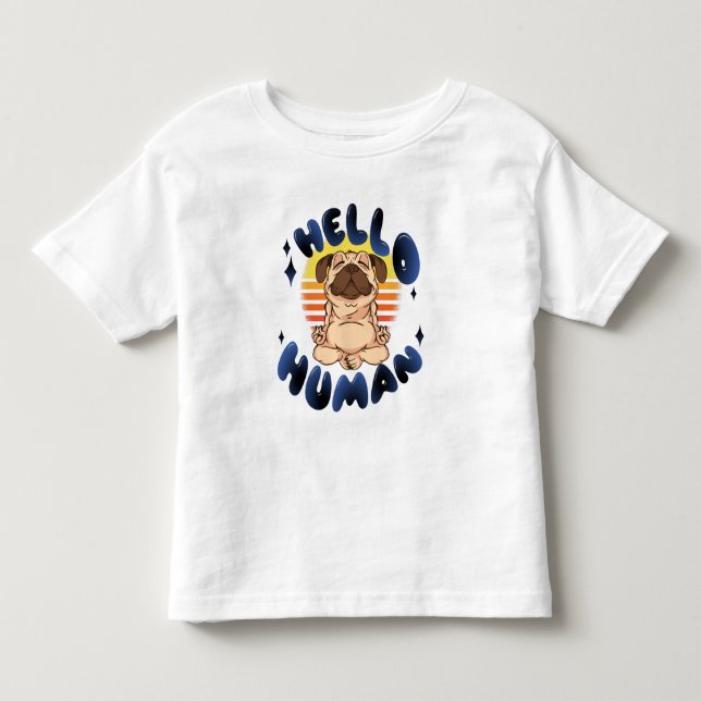 Hallo Mensch Heilende Yoga Hund Kleinkind T-shirt (Vorderseite)