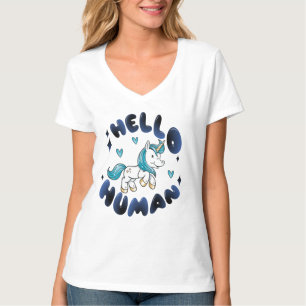 Hallo Mensch Lieblich Unicorn T-Shirt