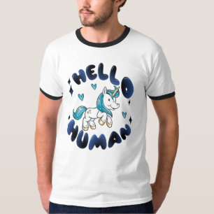 Hallo Mensch Lieblich Unicorn T-Shirt