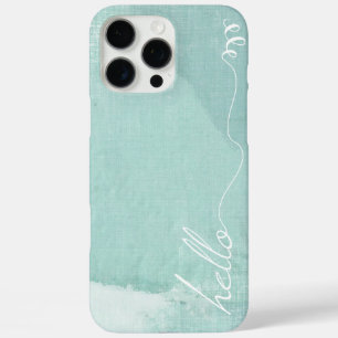 Hallo Mint Linen Muster iPhone 7 Plus 16 Pro Max Hülle