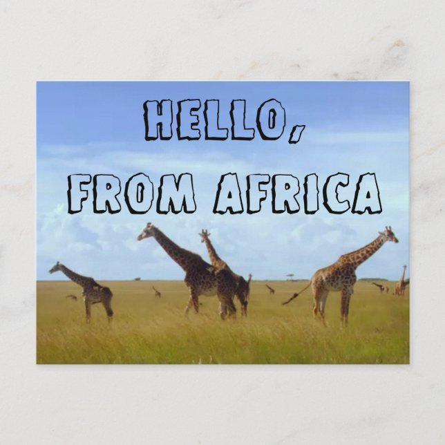 Hallo mit Liebe aus Afrika Hakuna Matata Postcard Postkarte (Vorderseite)