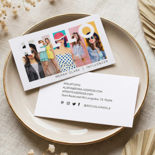Hallo mit Modern & Minimal 5 Foto Layout Visitenkarte