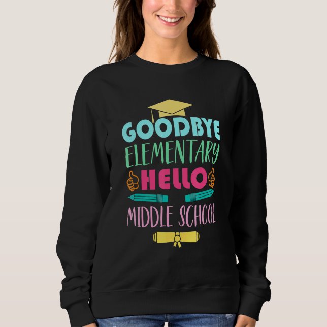 Hallo Mittelschule Abschluss Grundschule Sweatshirt (Vorderseite)