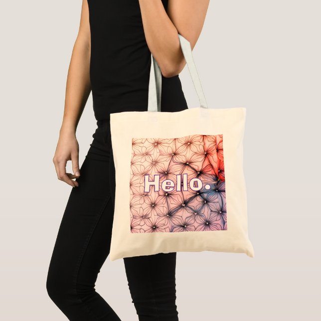 Hallo . Moderne Mustertüte Tragetasche (Vorderseite (Produkt))