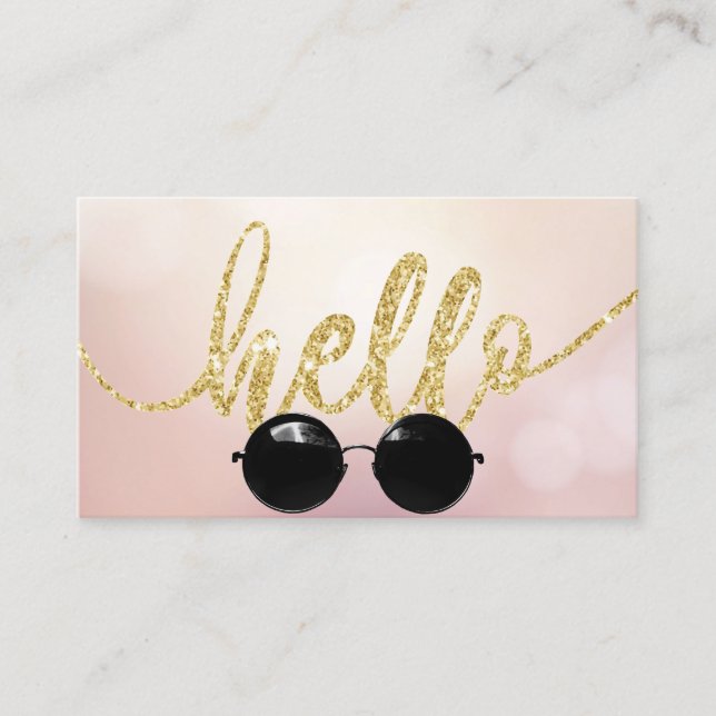 Hallo Moderne Sonnenbrille Moderner Schönheitssalo Visitenkarte (Vorderseite)