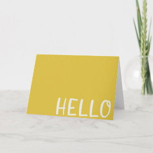 Hallo Moderner Mustard Yellow Minimalistisch ei Karte