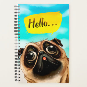 Hallo Mops Geschenkidee, Mops Besitzer, Dog Lover  Planer