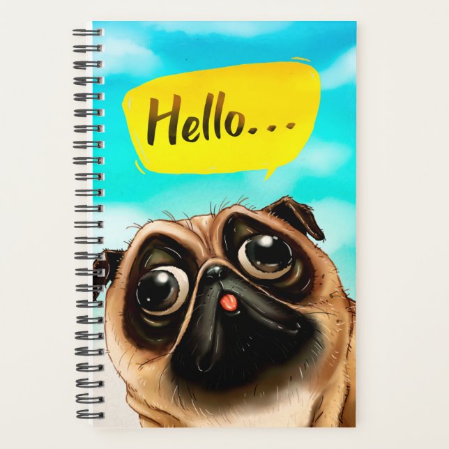 Hallo Mops Geschenkidee, Mops Besitzer, Dog Lover  Planer (Vorderseite)