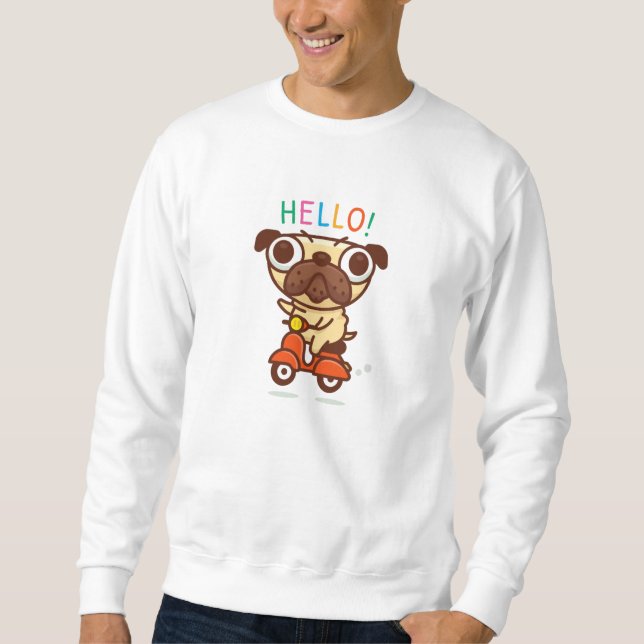 Hallo Mops Sweatshirt (Vorderseite)