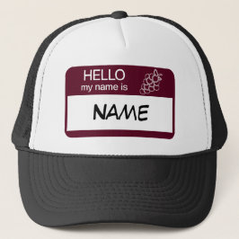 Hallo Name Abzeichen Wein Verkostung individuell Truckerkappe