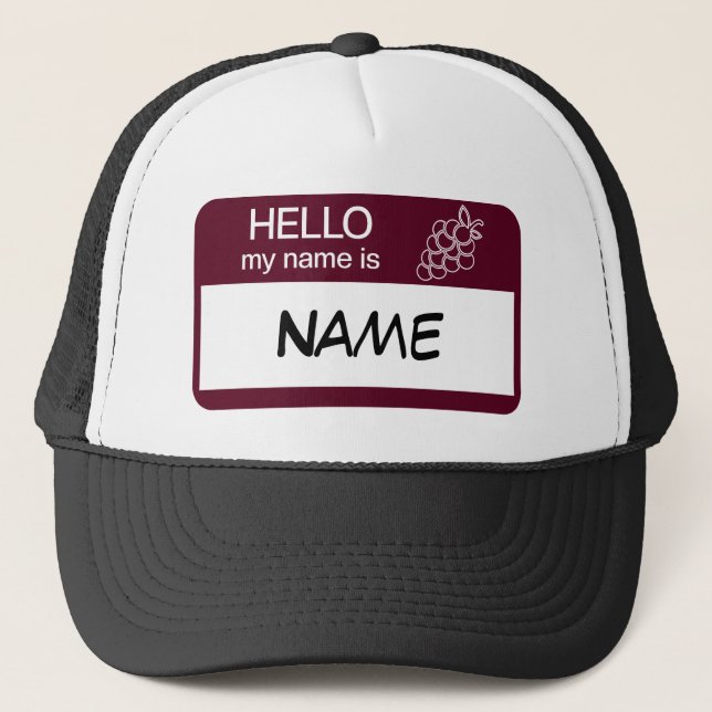 Hallo Name Abzeichen Wein Verkostung individuell Truckerkappe (Vorderseite)