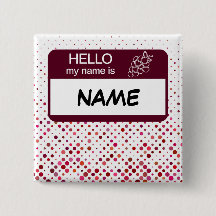 Hallo Name Abzeichen Wine Polka Dots angepasst