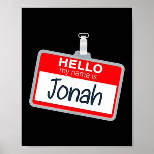 Hallo Name Ist Jonah Lustiger Halloween-Kostenname Poster