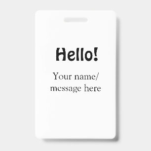 Hallo Name Nachricht einfache minimale Geschäftsvo Ausweis
