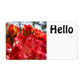 Hallo Name Tags Holidays Rote Rose Blume