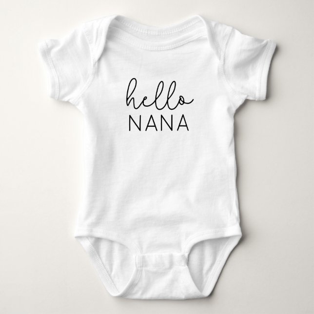 Hallo NANA Ankündigung Personalisiert für Oma Baby Strampler (Vorderseite)