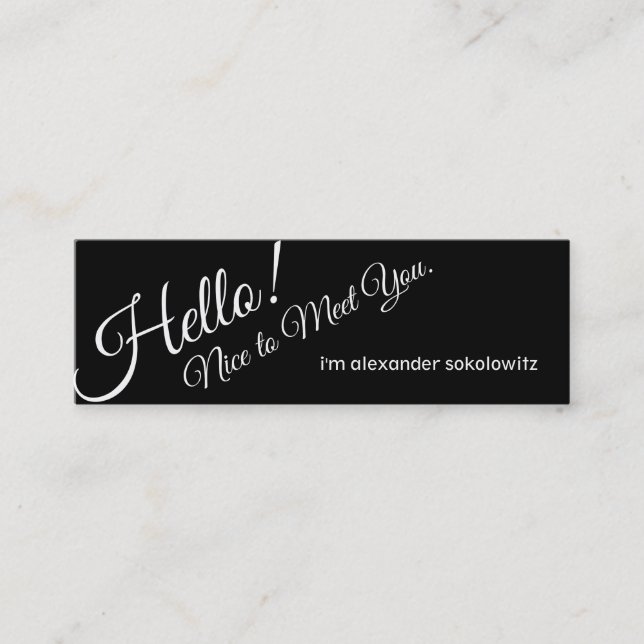 Hallo! Nett, Sie zu treffen! Profil-Visitenkarte Mini Visitenkarte (Vorderseite)