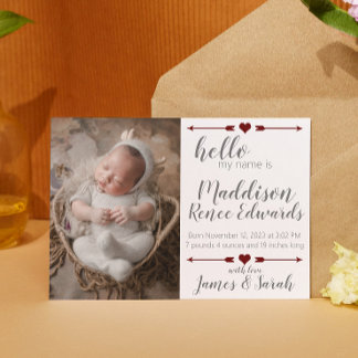 Hallo neue Geburtsankündigung für Fotos Einladung