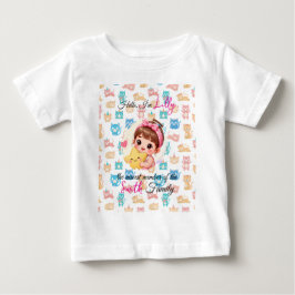 Hallo neuester Familienmitglied Muster Katze indiv Baby T-shirt