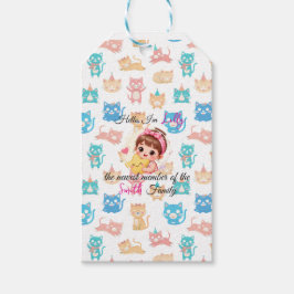 Hallo neuester Familienmitglied Muster Katze indiv Geschenkanhänger