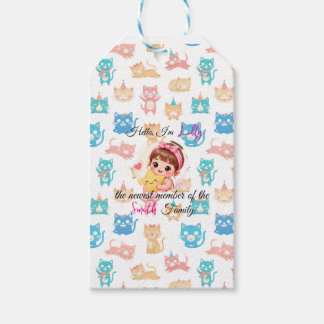 Hallo neuester Familienmitglied Muster Katze indiv Geschenkanhänger