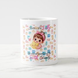 Hallo neuester Familienmitglied Muster Katze indiv Jumbo-Tasse