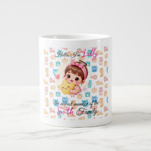 Hallo neuester Familienmitglied Muster Katze indiv Jumbo-Tasse
