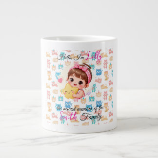Hallo neuester Familienmitglied Muster Katze indiv Jumbo-Tasse