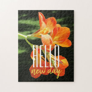 Hallo New Day Orange Canna Lily Jigsaw Puzzle