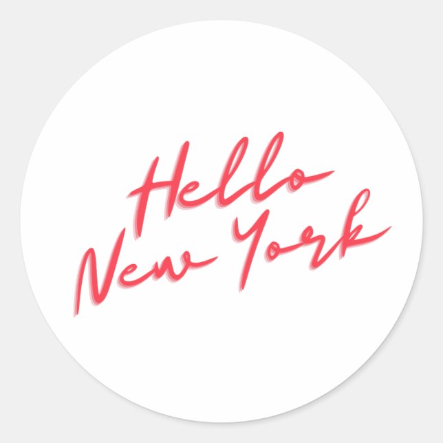 Hallo New York Runder Aufkleber (Vorderseite)