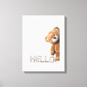 Hallo Niedlich Brown Teddy Bear Leinwanddruck