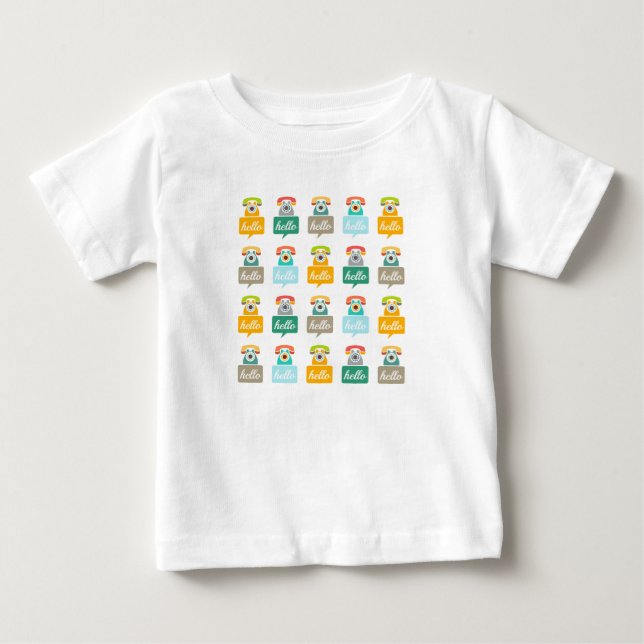 Hallo Niedlich Colorful Hallo Baby T-shirt (Vorderseite)