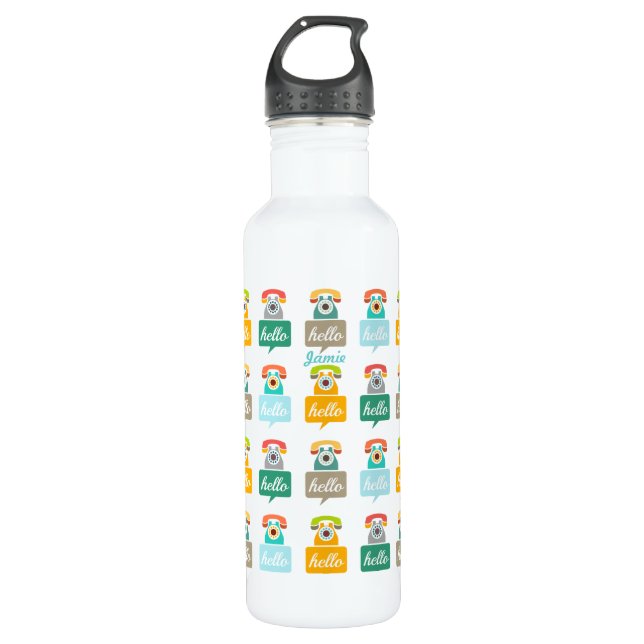 Hallo Niedlich Colorful Hallo Edelstahlflasche (Vorderseite)
